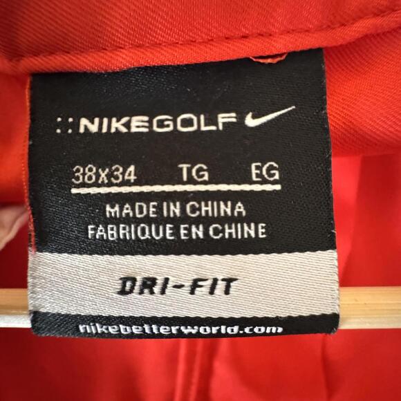 Nike Golf Pants Mens 38x33 Red/Orange Dri-FIT Stretch Flat Front Performance - Picture 3 of 16